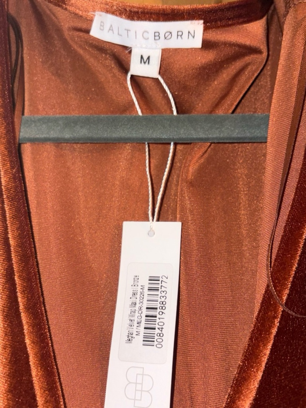 Baltic Born Strapless Satin Slip Dress in Rust Copper